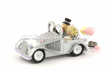 Cake Topper - Auto Just Married Sposi Caricatura