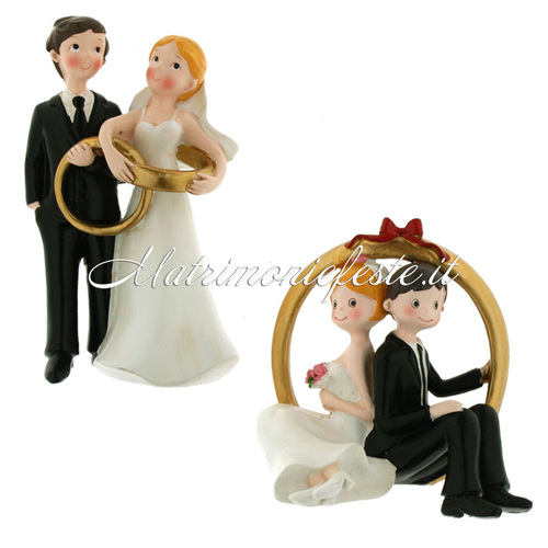 Cake Topper - Sposi con Fedi per Matrimoni e Feste - Matrimoniefeste.it l'ecommerce per gli eventi