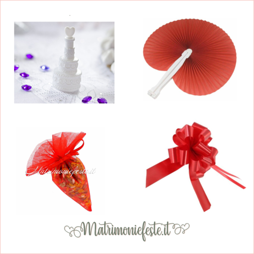 Wedding bag - KIT rosso, ARTICOLI PERSONALIZZABILI per Eventi e Matrimoni